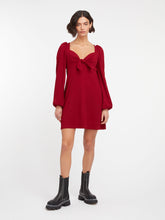 Load image into Gallery viewer, Oat Knot Mini Dress in Burgundy