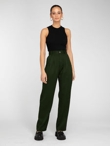 Cinnamon Relaxed Trousers in Forest Green