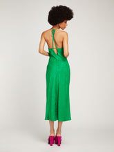 Load image into Gallery viewer, Bellerose Halter Neck Dress in Green Zebra Jacquard