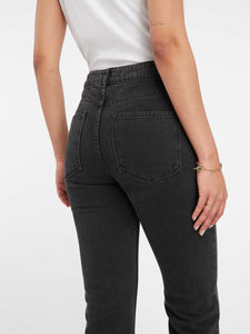 Marta High Rise Straight Jeans in Grey