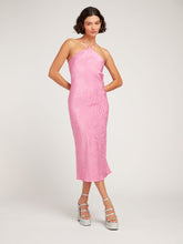 Load image into Gallery viewer, Bellerose Halter Neck Dress in Pink Zebra Jacquard