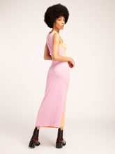 Load image into Gallery viewer, Jessaine Dress in Orange &amp; Lilac Colourblock