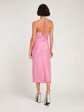Load image into Gallery viewer, Bellerose Halter Neck Dress in Pink Zebra Jacquard