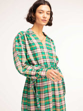 Load image into Gallery viewer, Dominique Midi Dress in Green Check