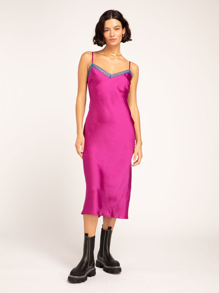 Rosanna Lace Slip Dress in Purple