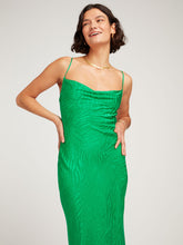 Load image into Gallery viewer, Riviera Maxi Dress in Green Zebra Jacquard