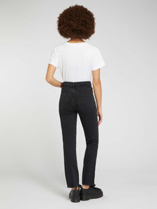 Marta High Rise Straight Jeans in Black