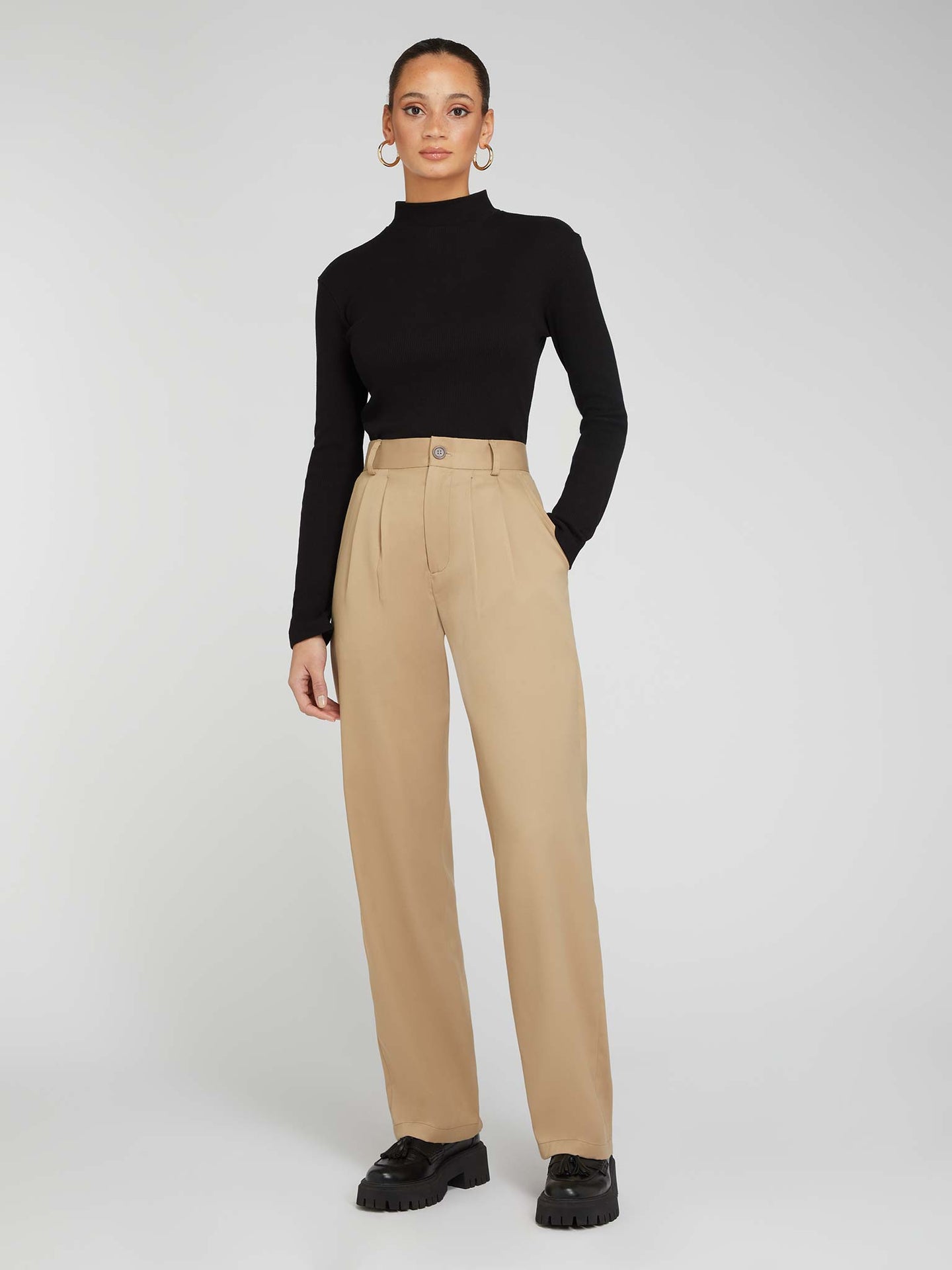 Women Striped Relaxed Flared Wrinkle Free Cotton Trousers  BITTERLIME