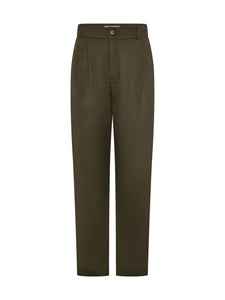 Cinnamon Relaxed Trousers in Olive Green