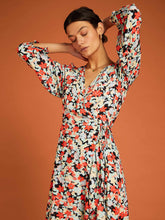 Load image into Gallery viewer, Gloria Wrap Dress in 80s Painted Floral Print