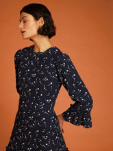 Load image into Gallery viewer, Grace Mini Dress in Navy Star Print