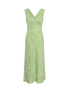 Iris Midi Dress in Pistachio Green