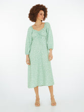 Load image into Gallery viewer, Kylie Midi Dress in Green Heart Print