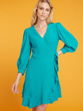 Load image into Gallery viewer, Rosalyn Mini Dress in Aqua Blue