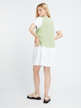 Load image into Gallery viewer, Sunita Tiered Hem Dress in Green &amp; White