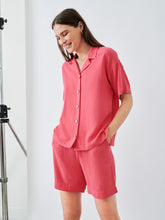 Load image into Gallery viewer, Linen High Waist Shorts in Hot Pink