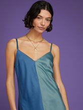 Load image into Gallery viewer, Marianne Midi Dress in Blue Colourblock