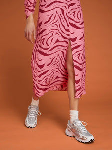 Marie Tea Dress in Pink Zebra Print