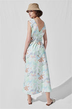 Load image into Gallery viewer, Eva Adjustable Channel Midi Dress in Rainforest Leaf Print