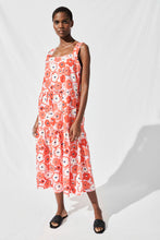 Load image into Gallery viewer, Tiered Midi Dress in Poppy Print
