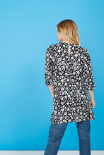 Load image into Gallery viewer, Monochrome Floral Smock Mini Dress