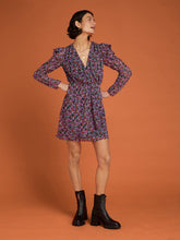 Load image into Gallery viewer, Petra Mini Dress in Purple Floral Print