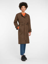 Load image into Gallery viewer, Aya Wrap Coat in Brown &amp; Black