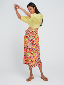 Aster Midi Skirt in Painted Poppy