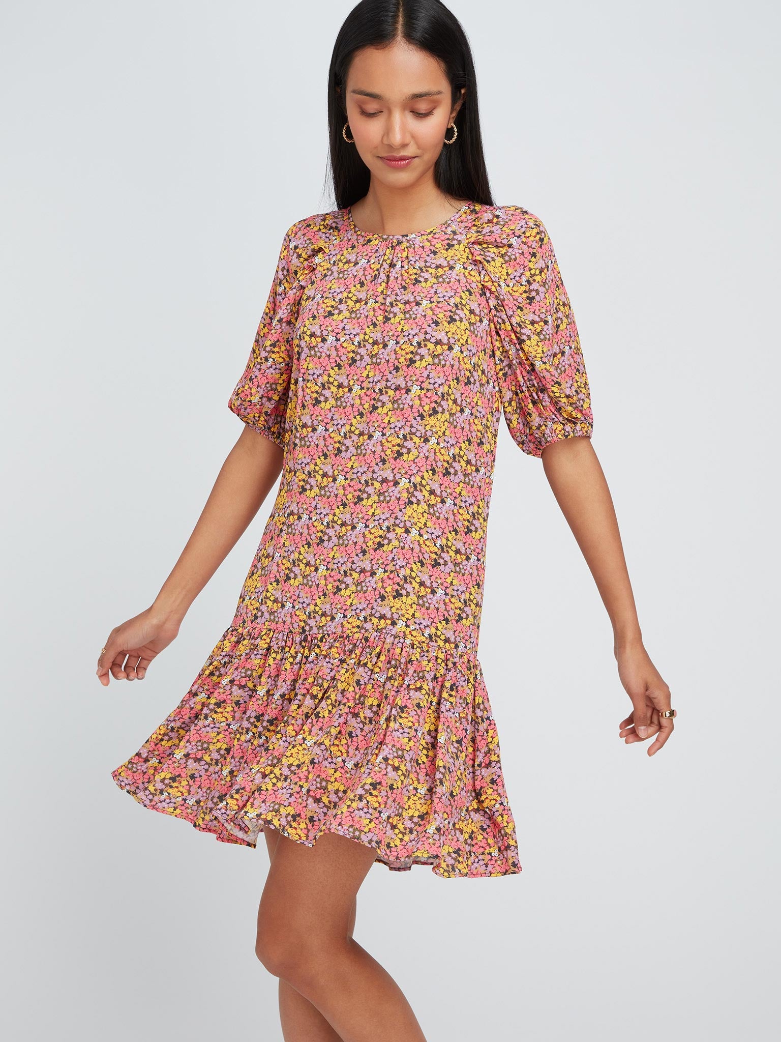 Blossom Mini Dress in Cluster Floral Print