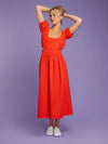 Camellia Midi Dress in Red
