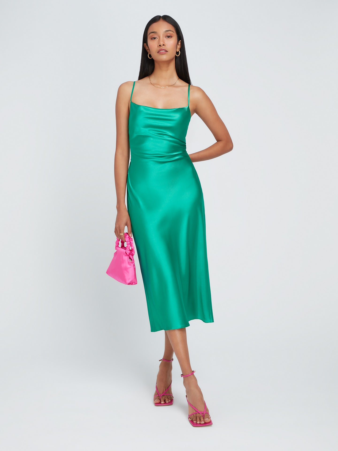 Riviera Midi Dress in Jade Green