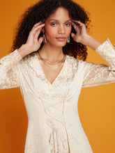Load image into Gallery viewer, Viola Lace Mini Dress in Champagne