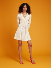 Load image into Gallery viewer, Viola Lace Mini Dress in Champagne
