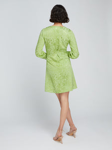 Viola Lace Mini Dress in Green