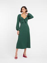 Load image into Gallery viewer, Golden Knot Midi Dress in Forest Green