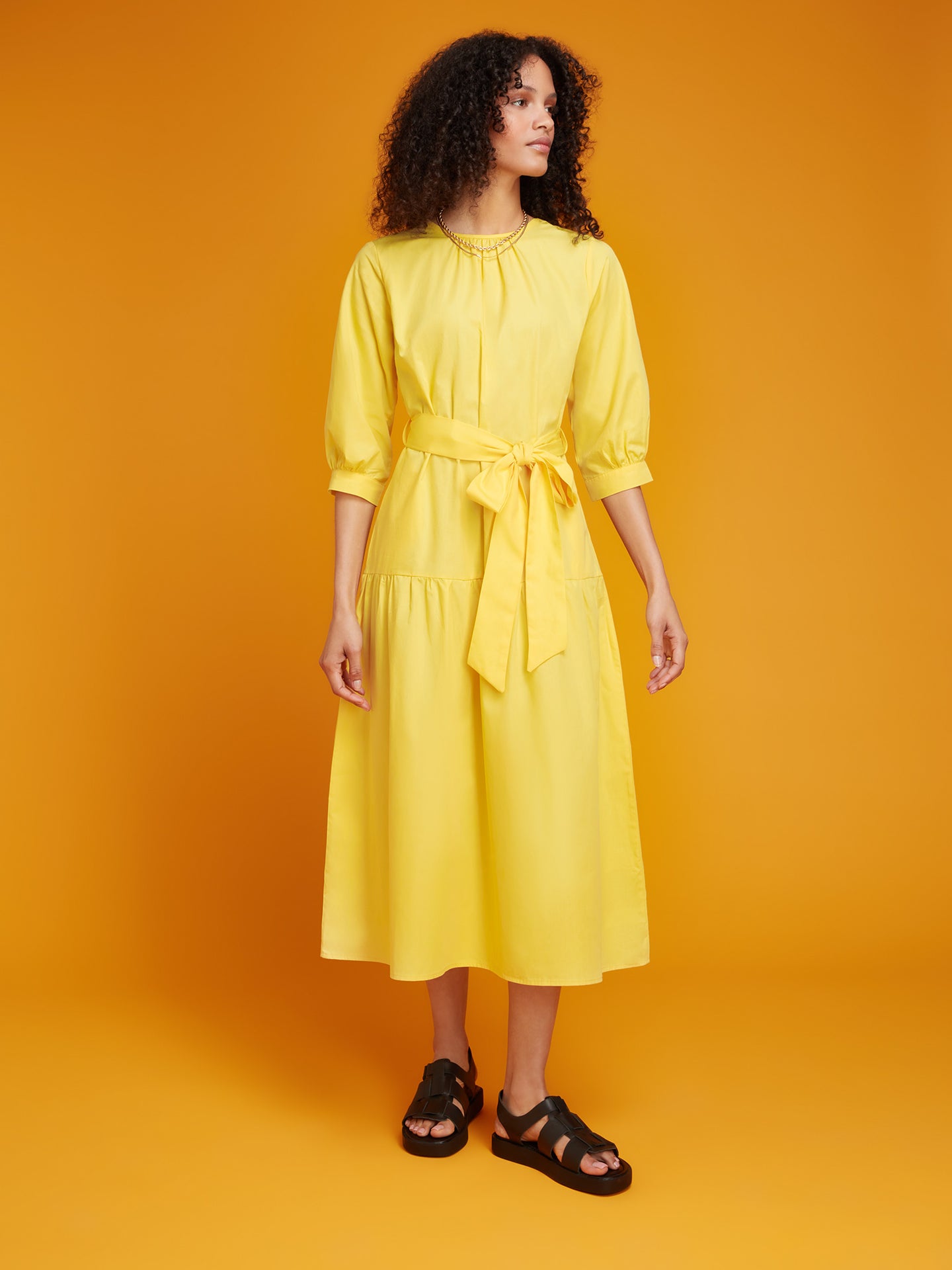 Marguerite Midi Dress in Yellow