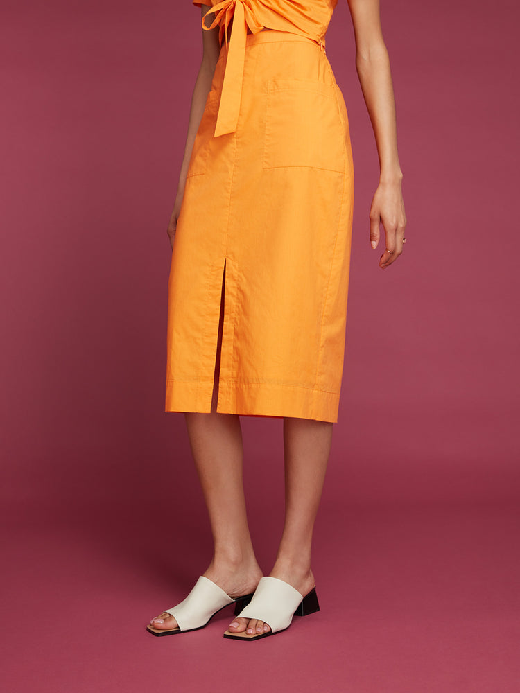 Hilda Midi Skirt in Orange