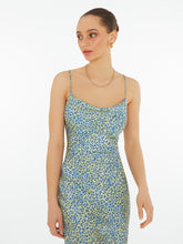 Load image into Gallery viewer, Riviera Midi Dress in Blue Leopard Print