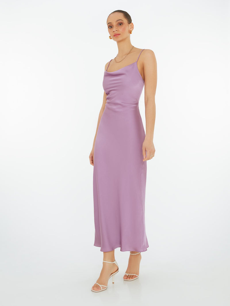 Riviera Midi Dress in Lavender Violet