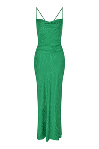 Riviera Maxi Dress in Green Zebra Jacquard