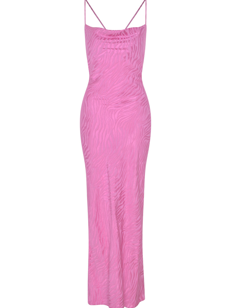 Riviera Maxi Dress in Pink Zebra Jacquard