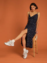 Load image into Gallery viewer, Rosa Midi Dress in Navy Star Print