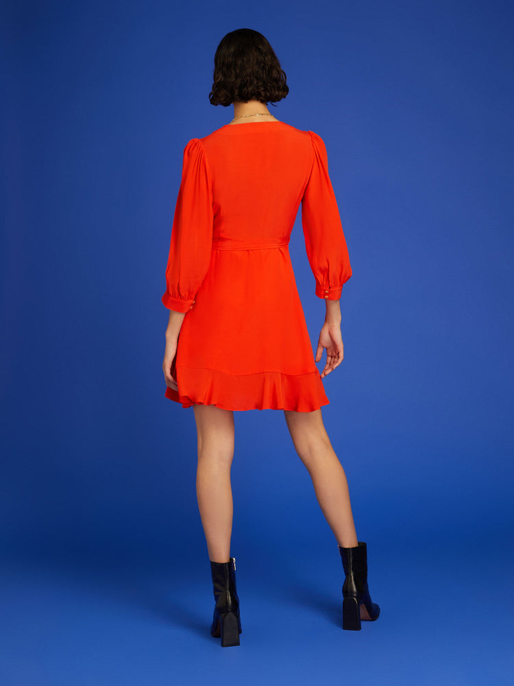 Rosalyn Mini Dress in Spicy Orange