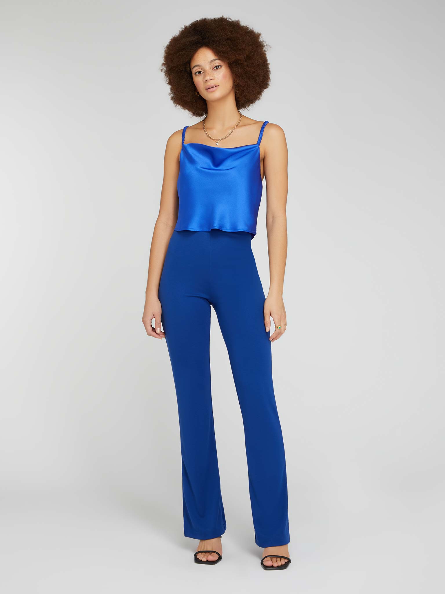 Thallo Flare Trousers in Blue