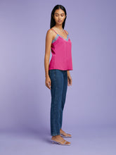 Load image into Gallery viewer, Yasmin Lace Top in Purple with Blue Trim