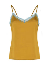 Load image into Gallery viewer, Yasmin Lace Top in Gold with Blue Trim