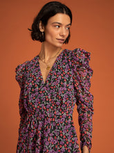 Load image into Gallery viewer, Petra Mini Dress in Purple Floral Print