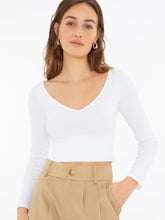 Load image into Gallery viewer, Sierra V Neck Crop Top in White