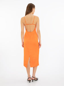 Canele Midi Dress in Orange