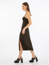 Load image into Gallery viewer, Storm Slip Midi Dress in Black